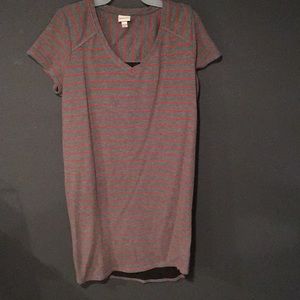 Gray and Orange T-shirt Dress